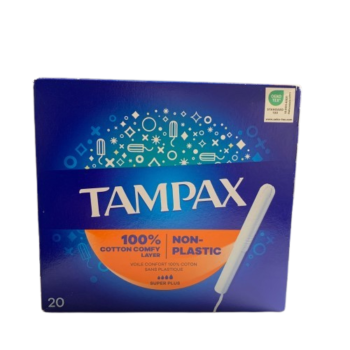 Tampax Cotton Super Plus Tampons Non-Plastic, 20 Pack - Silverline Pharmacy Surulere, Lagos
