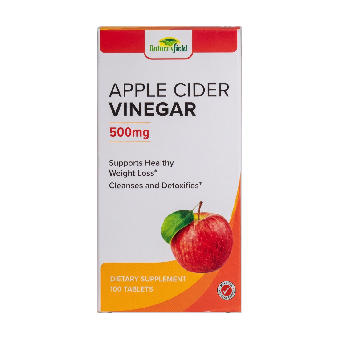 Nature's Field Apple Cider Vinegar 500mg, 100 Tablets - Silverline Pharmacy Surulere, Lagos