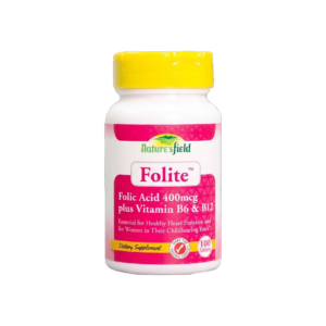 Nature's Field Folite Folic Acid 400mcg + B6 & B12, 100 Tablets - Silverline Pharmacy Surulere, Lagos